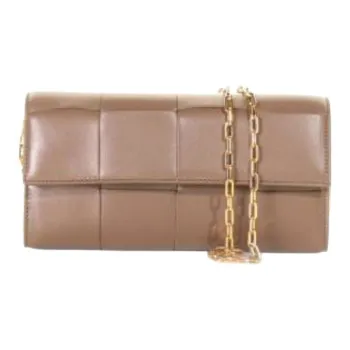 Bottega Veneta Leather Wallet Mini Women's Brown