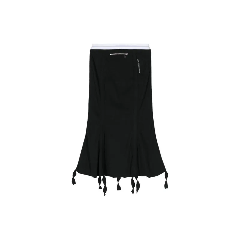 NATASHA ZINKO Long John Ribbed Cotton Skirt-1