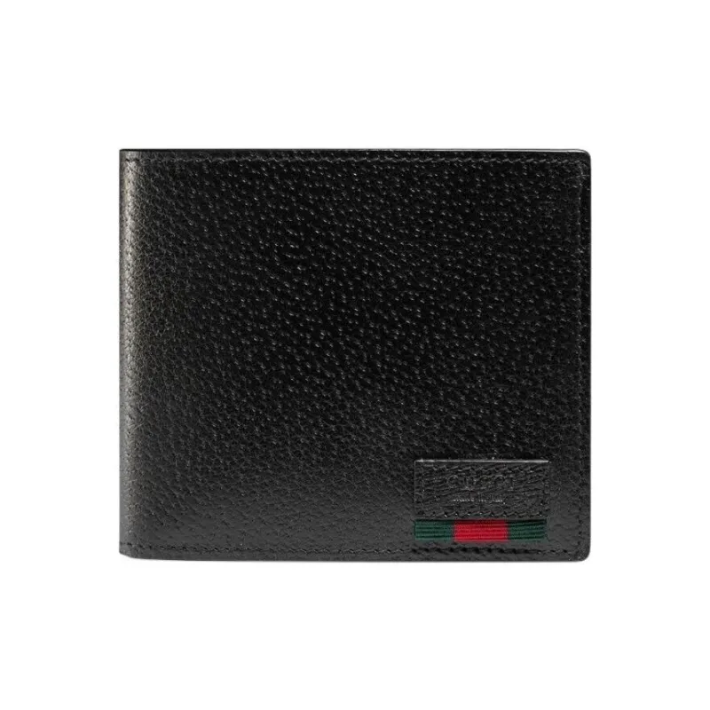 GUCCI Leather Wallet Small Size Men's Black-0