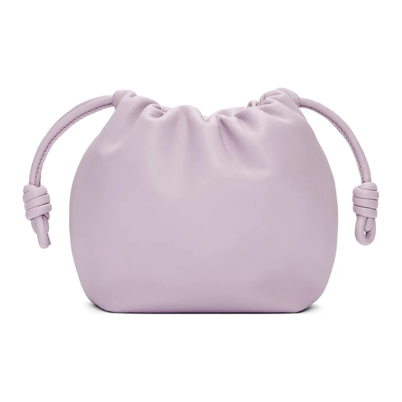 LOEWE Flamenco Nappa Sheepskin One Shoulder Crossbody Clutch Mini Women's Light Purple-5