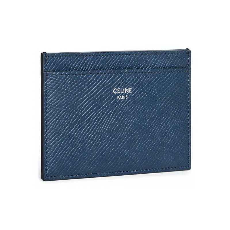 CELINE Cow Leather Card Holder Mini Men's Navy-1