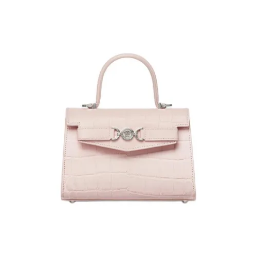 VERSACE Cow Leather Shoulder Bag, Crossbody Bag, Handbag Small Size Women's Light Pink Red