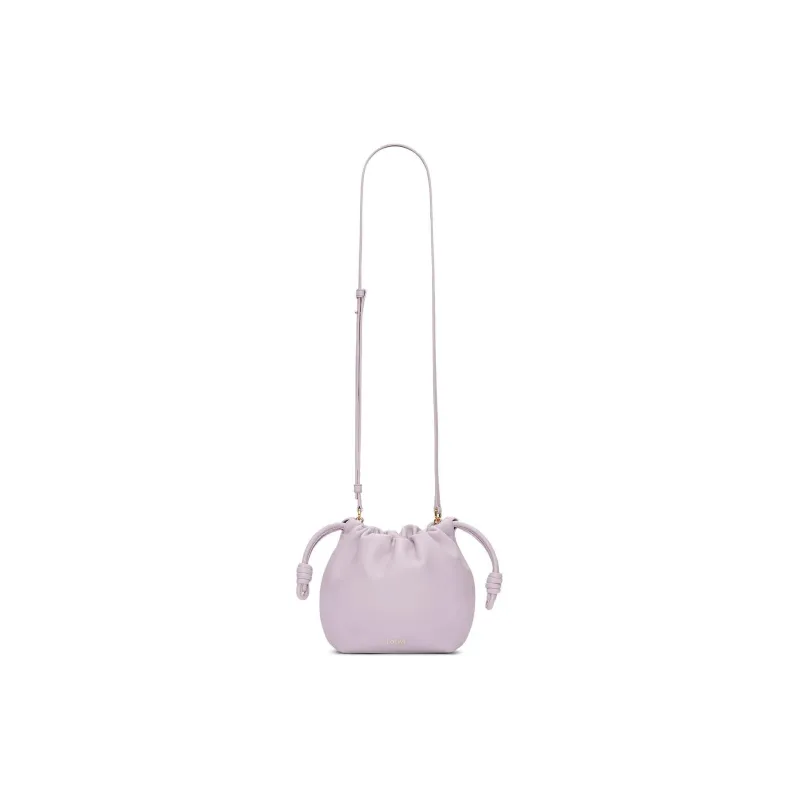 LOEWE Flamenco Nappa Sheepskin One Shoulder Crossbody Clutch Mini Women's Light Purple-1