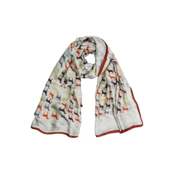 Eucalyptus Ornamentation Silk Scarves Women's