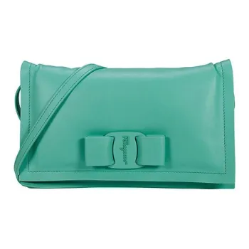 FERRAGAMO Calfskin Pillow Bag Shoulder Bag Crossbody Bag Mini Women's Green