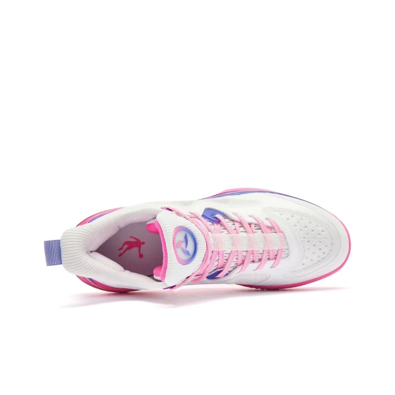 QIAODAN Wind Blade 4 Cushioning Anti Slip And Wear Resistant Low Top Basketball Shoes Men's Pink Purple-3