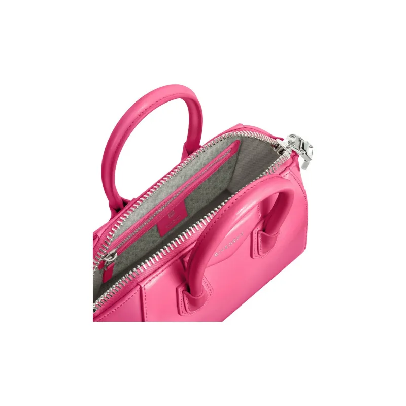 Givenchy Antigona Cow Leather Shoulder Bag, Crossbody Bag, Handbag Mini Women's Neon Pink-3