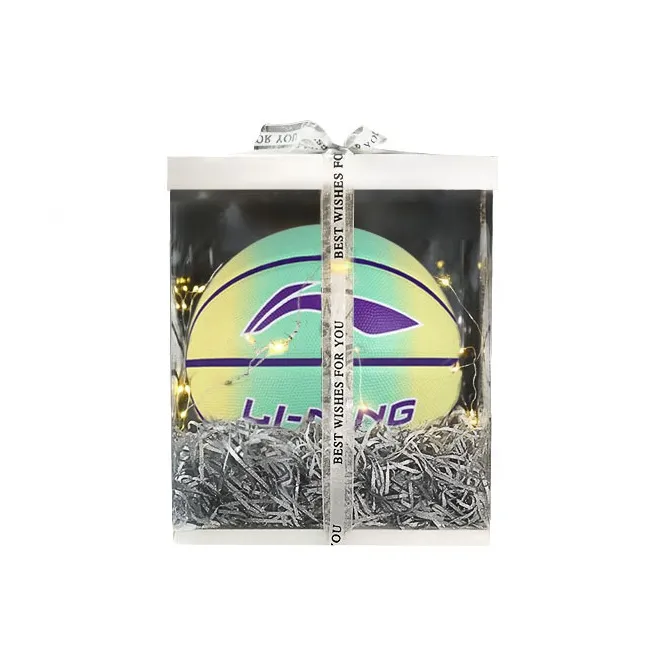 LiNing Rubber Basketball Yellow Green Size 7 Training Unisex-5