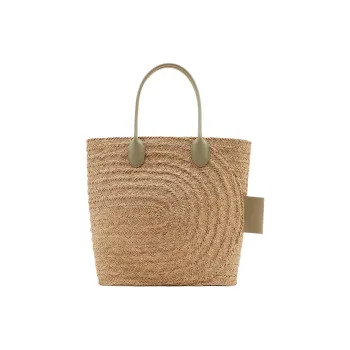 Burberry Raffia Fiber Tote Bag Shopping Bag Handbag Women's Natural