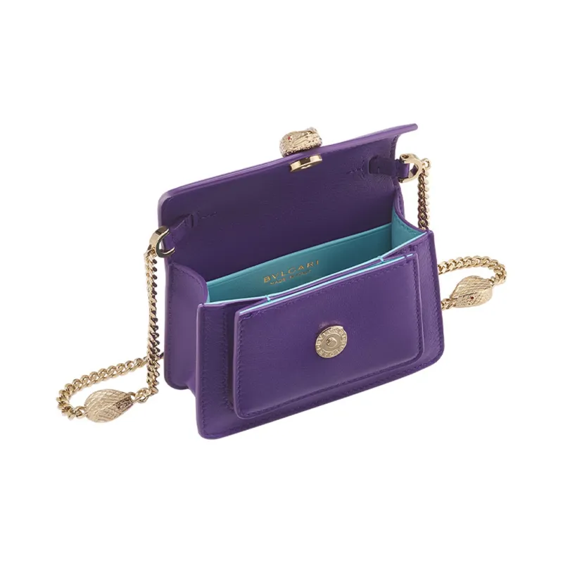 BVLGARI Serpenti Forever Series Calfskin Crossbody Bag Shoulder Bag Women's Purple-1