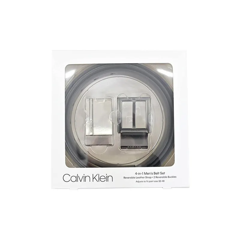 CALVIN KLEIN Leather Belt Men's Black Width 3cm-5