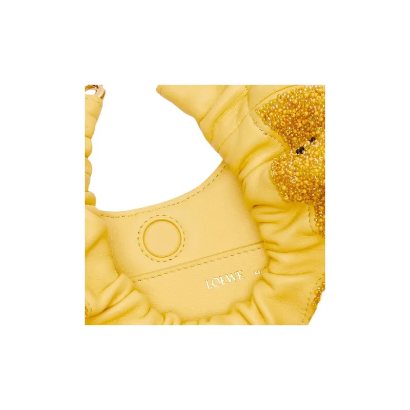 LOEWE Sheepskin Handbag, Shoulder Bag Mini Women's Yellow-6