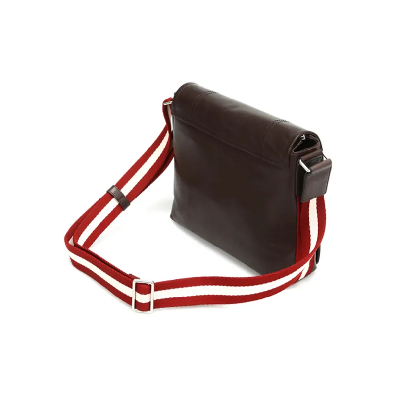 BALLY Leather Messenger Bag, Shoulder Bag, Crossbody Bag Small Size Men's Brown-4