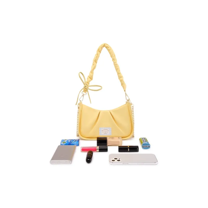 Sound For Life PU Shoulder Bag, Portable Crossbody Bag Trumpets Women's Yellow/White-3