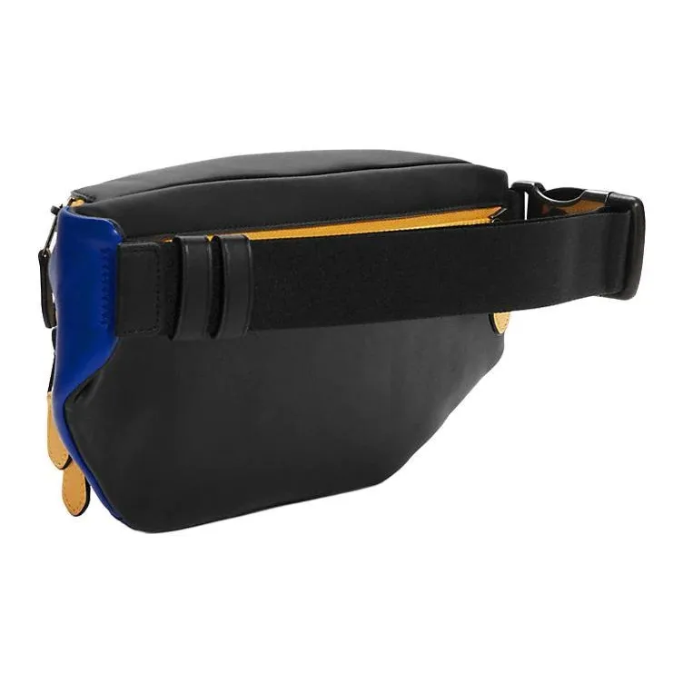 COACH Cow Leather Sling Bags One Shoulder Crossbody Fanny Pack Large Size Men's Black & Blue & Yellow-1