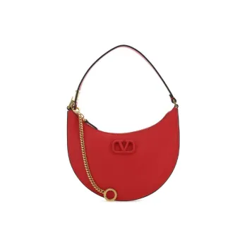Valentino Vlogo Grained Calfskin HOBO Bag Shoulder Bags Handbags Mini Women's Red