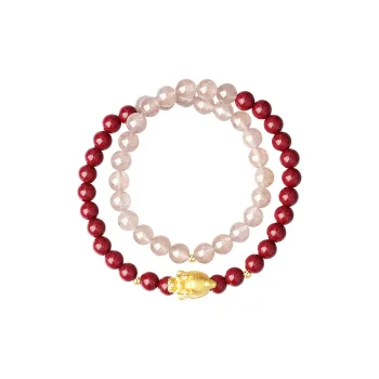 KINGFOCUS Reconstructed Cinnabar Bracelets Women's