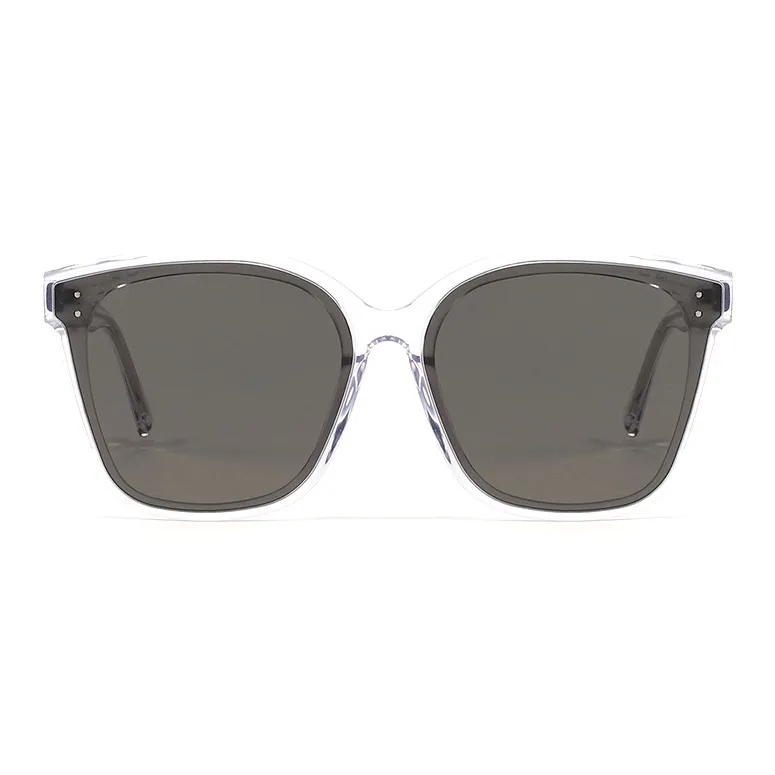 BOELEO Plate Frame Irregular Shape Sunglasses Unisex Black Transparent-4