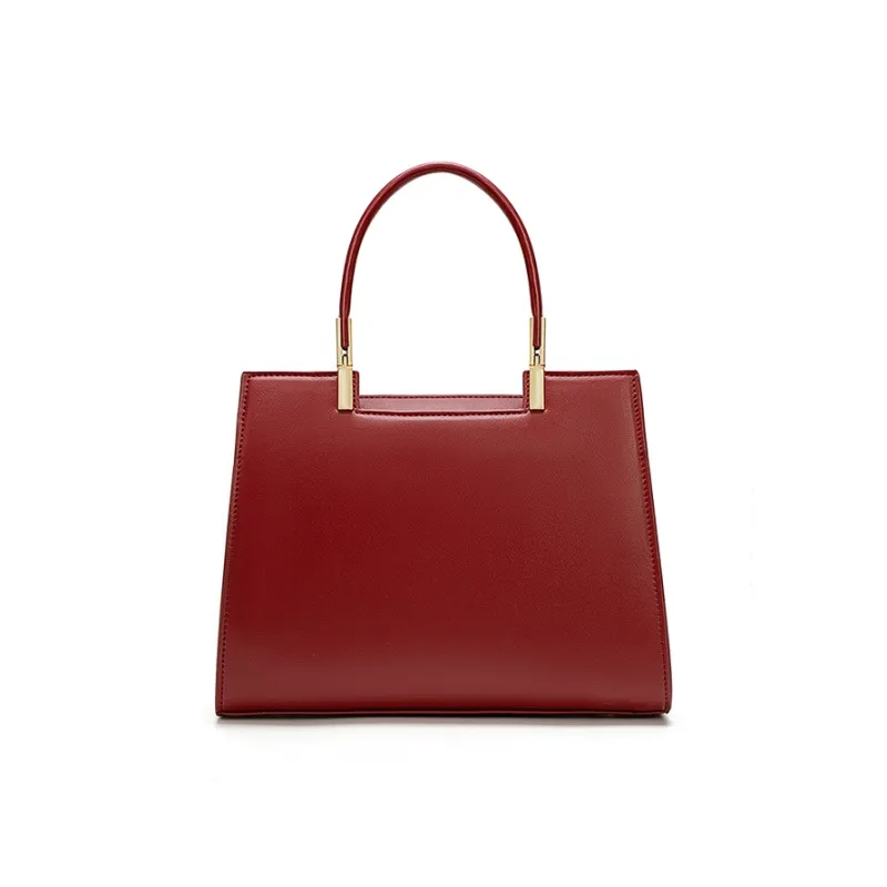 Vigno Synthetic Leather Mom's Handbag Shoulder Bag Crossbody Bag Medium Size Women's Red/Apricot-3