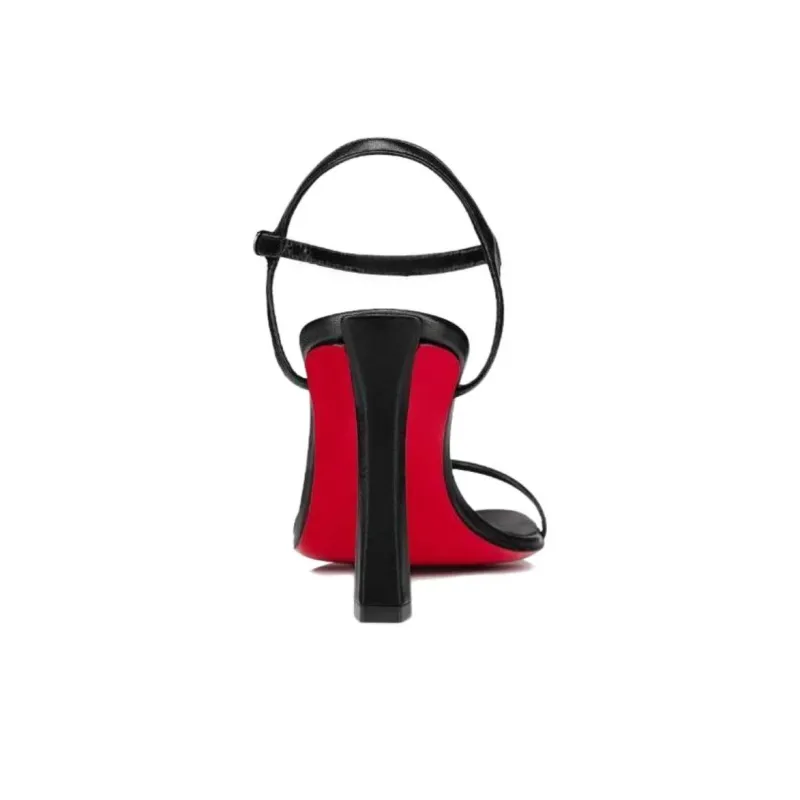 CL LUBOTING One Strap Sandals 8.5cm Women's Black-3