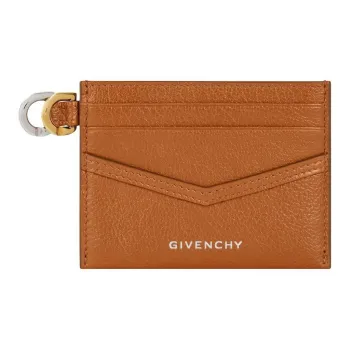 Givenchy Buffalo Leather Card Clip Card Holder Women's Soft Tan