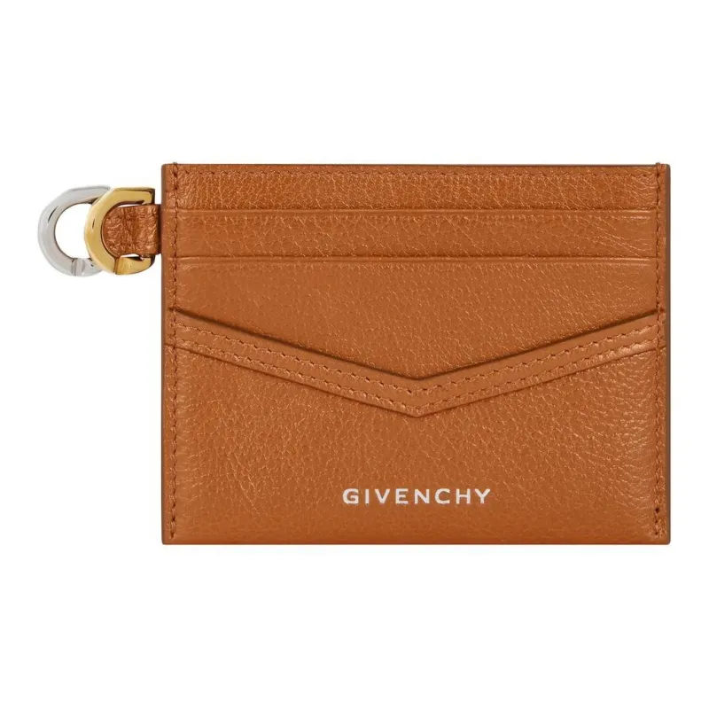 Givenchy Buffalo Leather Card Clip Card Holder Women's Soft Tan-0