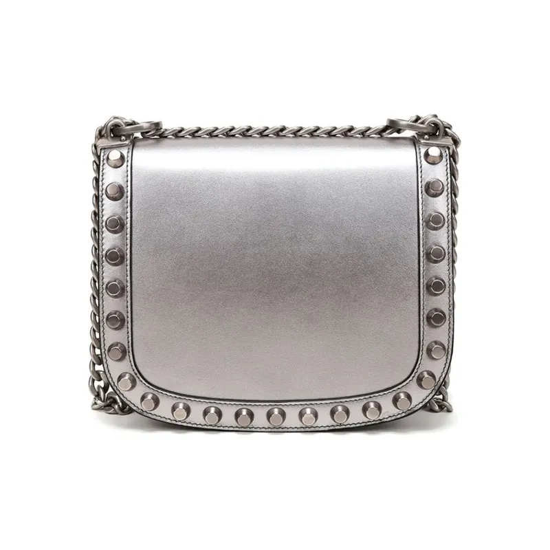 PRADA Cow Leather Shoulder Bag Women's Metallic-1
