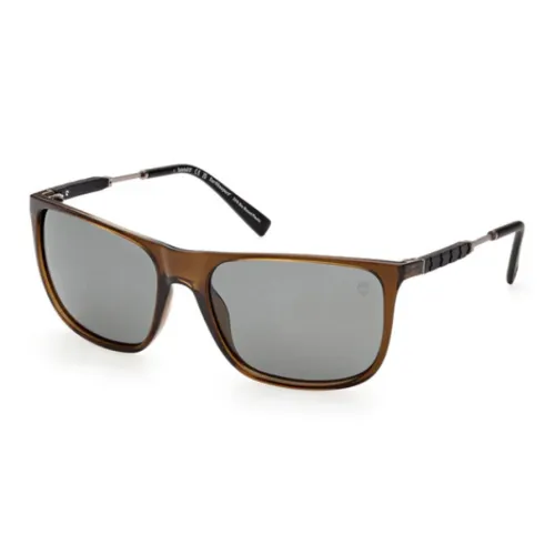 Timberland Injection-Molded Rectangular Sunglasses Men's Brown