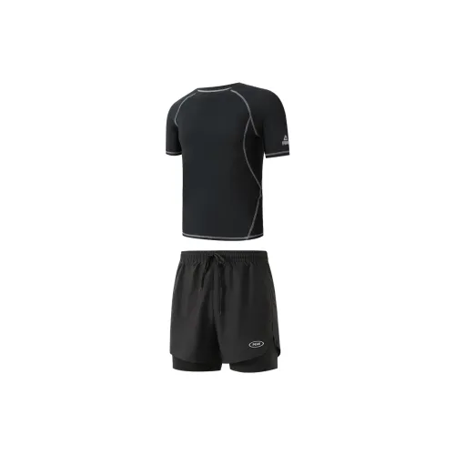 PEAK Swimming Sets Polyester Elastane Beach Water Park Hot Spring Men's Black