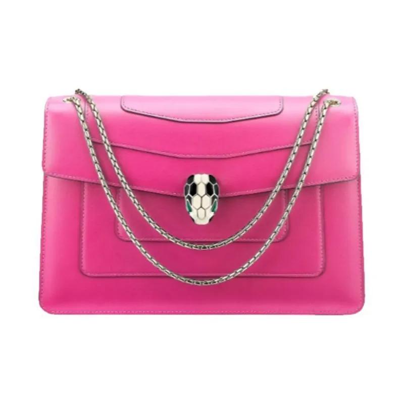 BVLGARI Serpenti Forever Calfskin Crossbody Bag, Shoulder Bag Women's Fuchsia-0
