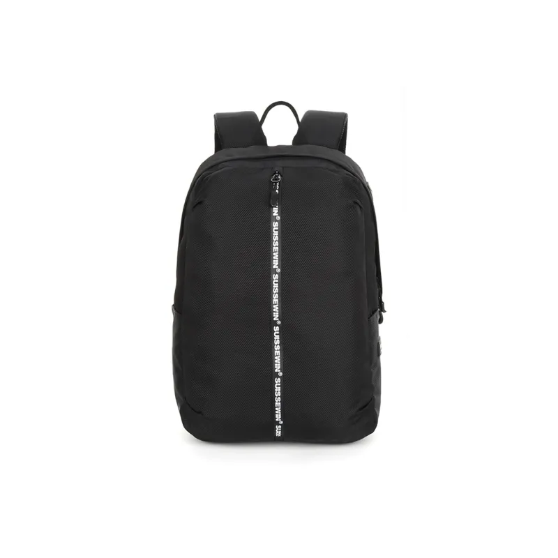 SUISSEWIN Polyester Backpack Regular Unisex Black/Gray/Blue-1