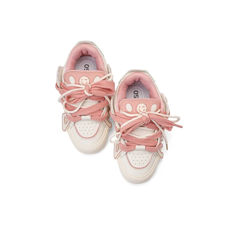 MINISO Low Top Skateboard Shoes Women's Cherry Blossom Pink-3