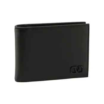 Valentino Calfskin Wallet Men's Black
