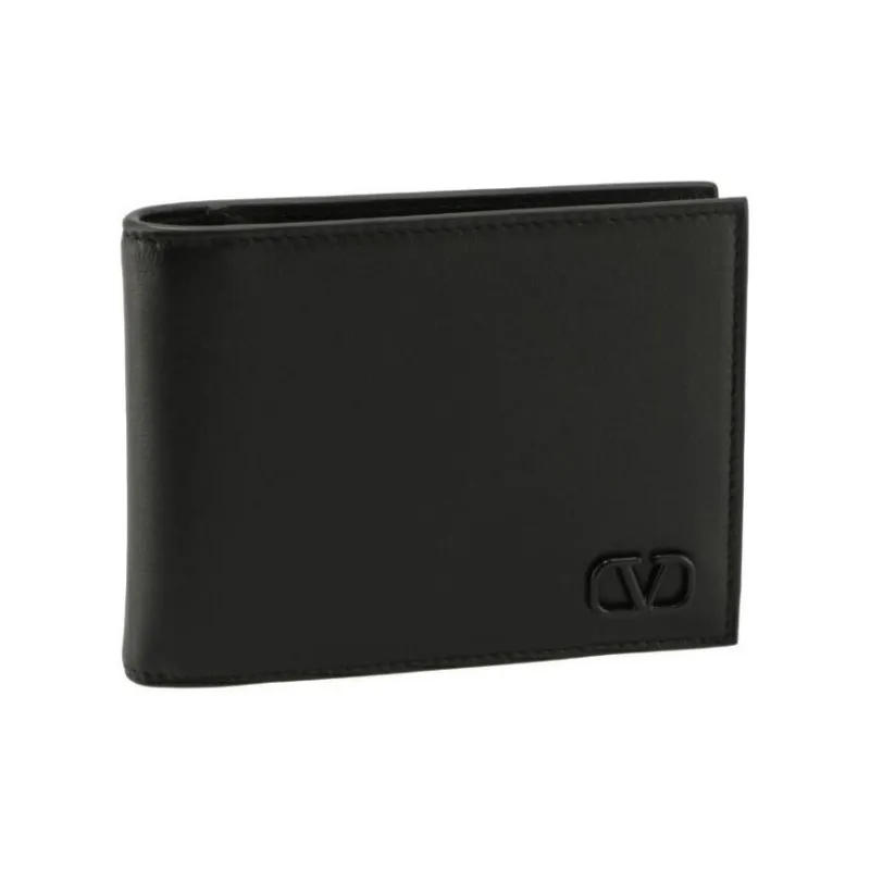 Valentino Calfskin Wallet Men's Black-0