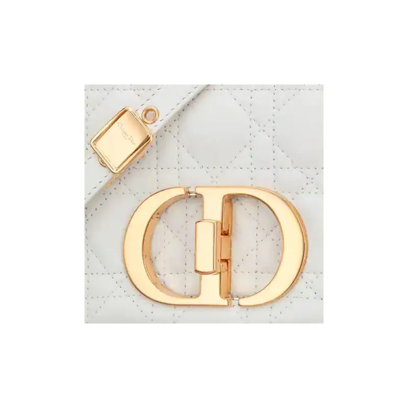 DIOR Cow Leather Shoulder Bag, Crossbody Bag Medium Size Women's Ivory-5