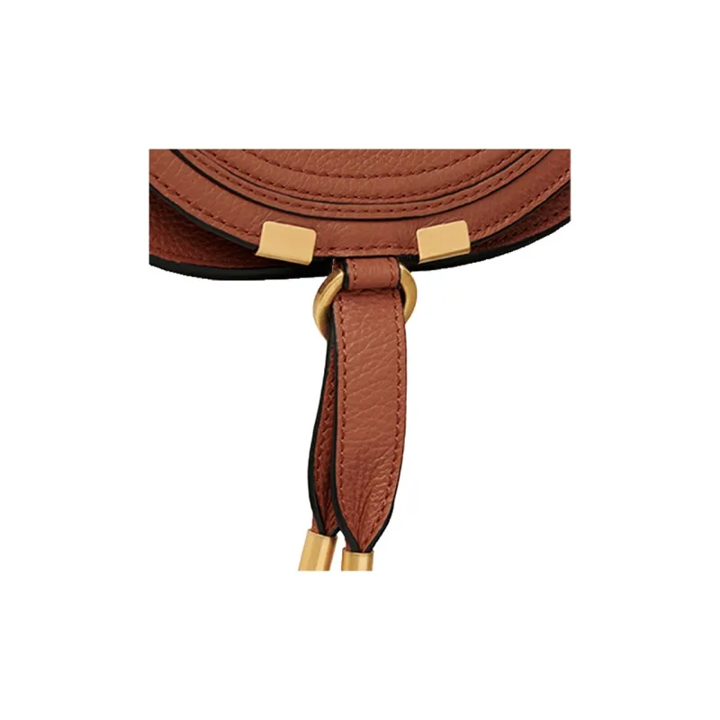 Chloe Marcie Calfskin Saddle Bag, Clutch, Crossbody Bag, Shoulder Bag Trumpets Women's Brown-3