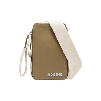 Jacquemus Cow Leather Shoulder Bag Crossbody Bag Men's Khaki