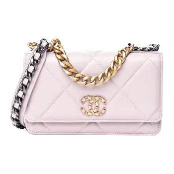 CHANEL 19BagWOC Shiny Lambskin Flap Bag Handbag, Shoulder Bag, Crossbody Bag Women's Cherry Blossom Pink