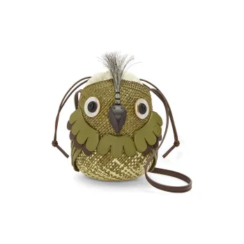 LOEWE Iracan Palm With Cow Leather Shoulder Bag, Crossbody Bag Women's Natural & Olive