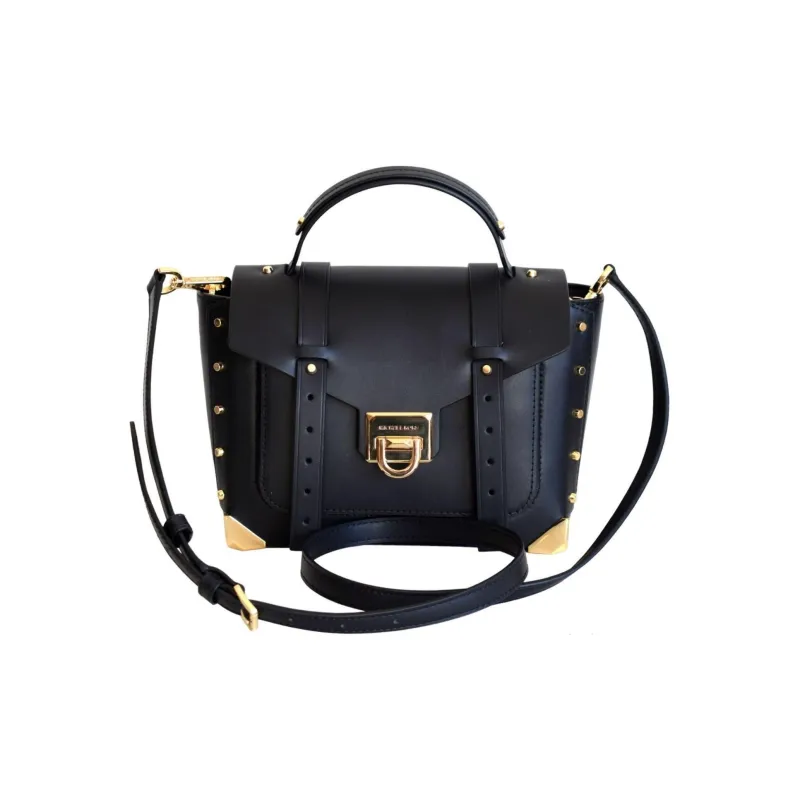 MICHAEL KORS Cowhide Leather Satchel Bag, Shoulder Bag, Crossbody Bag, Handbag Small Size Women's Black-1