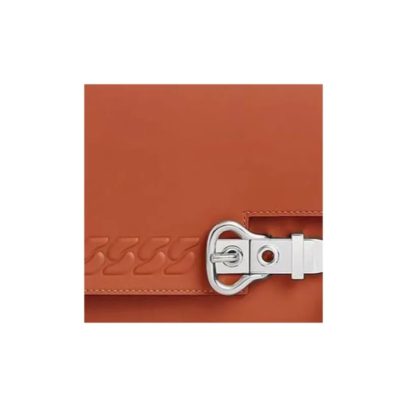 HERMES Boucle Sellier Swift Calfskin Shoulder Bag Crossbody Bag Women's R1 Terre Battue Red Clay-4