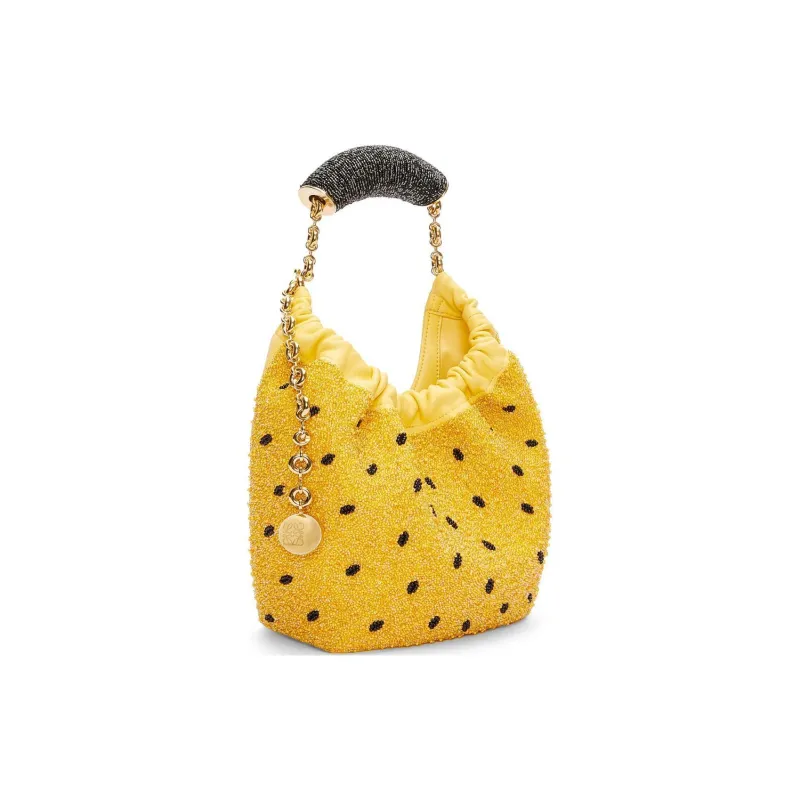 LOEWE Sheepskin Handbag, Shoulder Bag Mini Women's Yellow-3