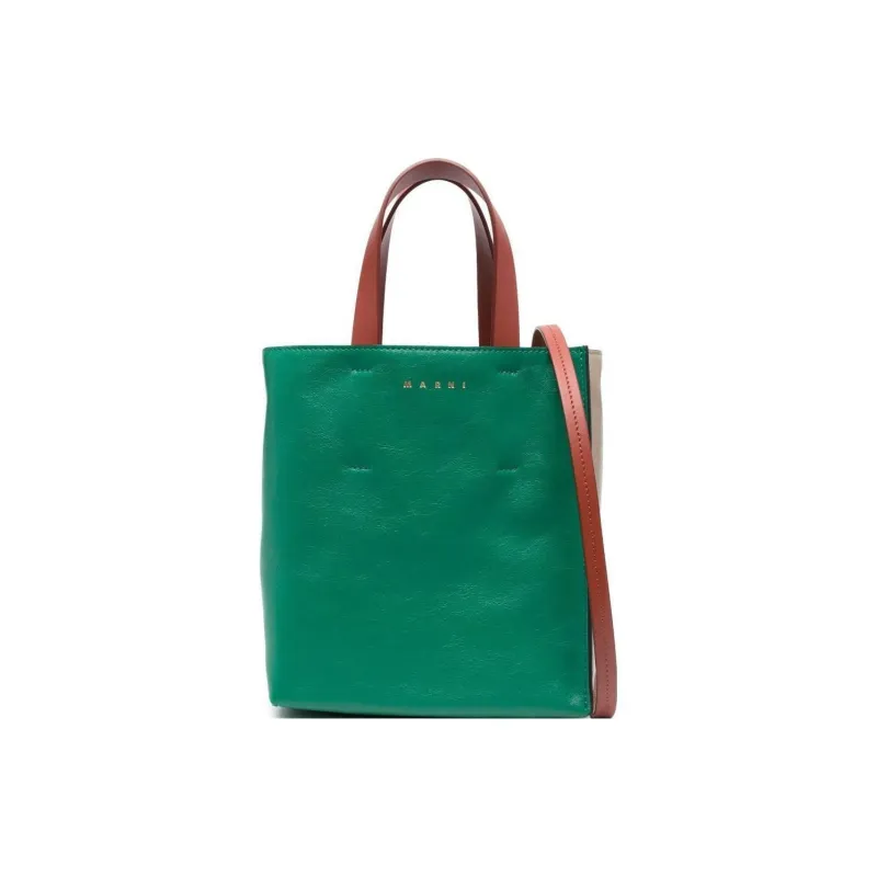 MARNI Museo Calfskin Tote Bag Shopping Bag Crossbody One Shoulder Handbags Mini Women's Green-1