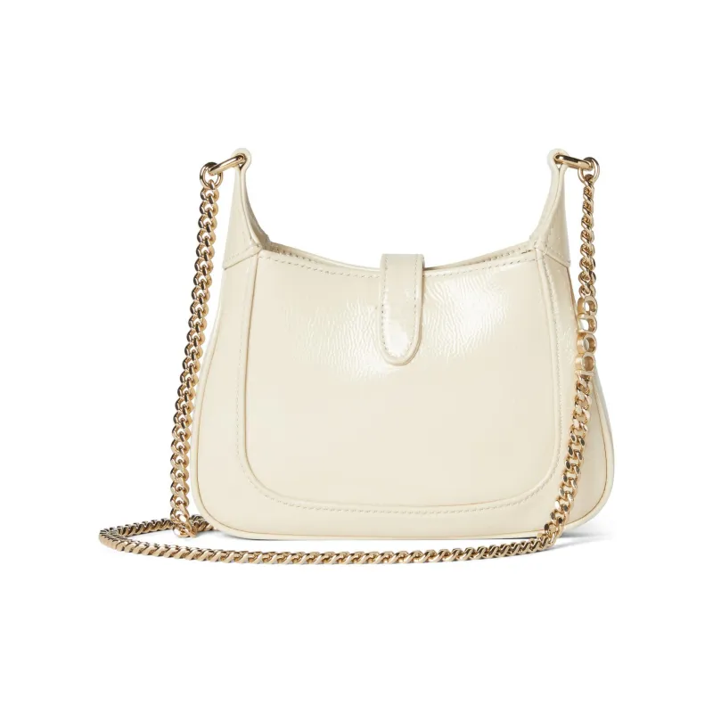 GUCCI Patent Leather Crossbody Bag Shoulder Bag Women's Ivory White-3