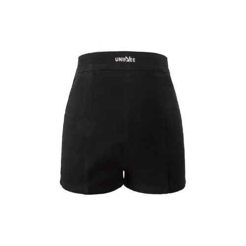 UNIFREE PLAY BOY Co-brand Denim Shorts Women's Black