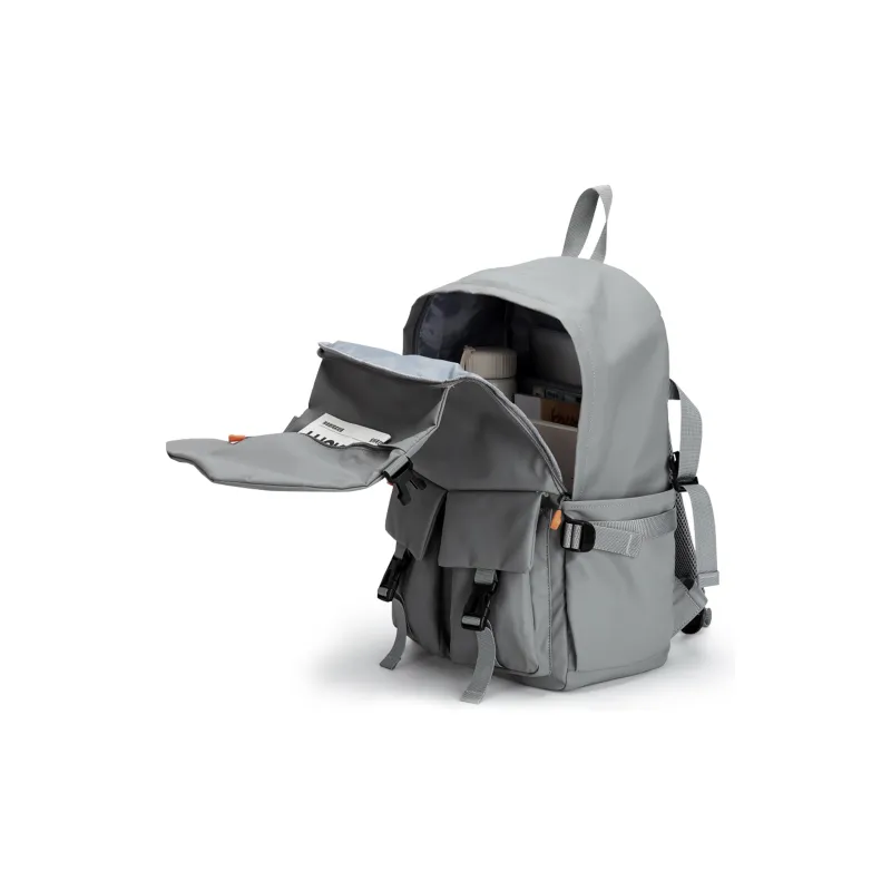 Werocker Fabric Backpack Regular Unisex Gray-Membrana Dermalis-3