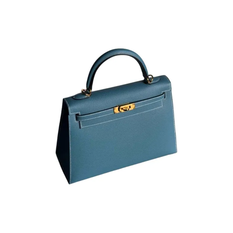 HERMES Kelly Epsom Calfskin Kelly Bag Shoulder Bag Crossbody Bag Handbag Women's D2 NEW BLEU JEAN Denim Blue-1