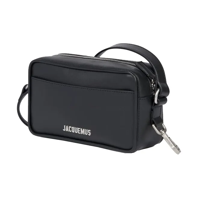 Jacquemus Leather Camera Bag Shoulder Bag Crossbody Bag Unisex Black-1