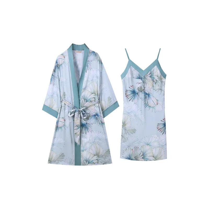 AUTUMNDEER Pajama Set Women's Crystal Blue-0