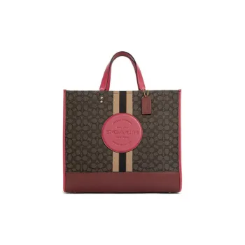 COACH Dempsey Canvas Bag Crossbody Handbag Large Size Unisex Brown
